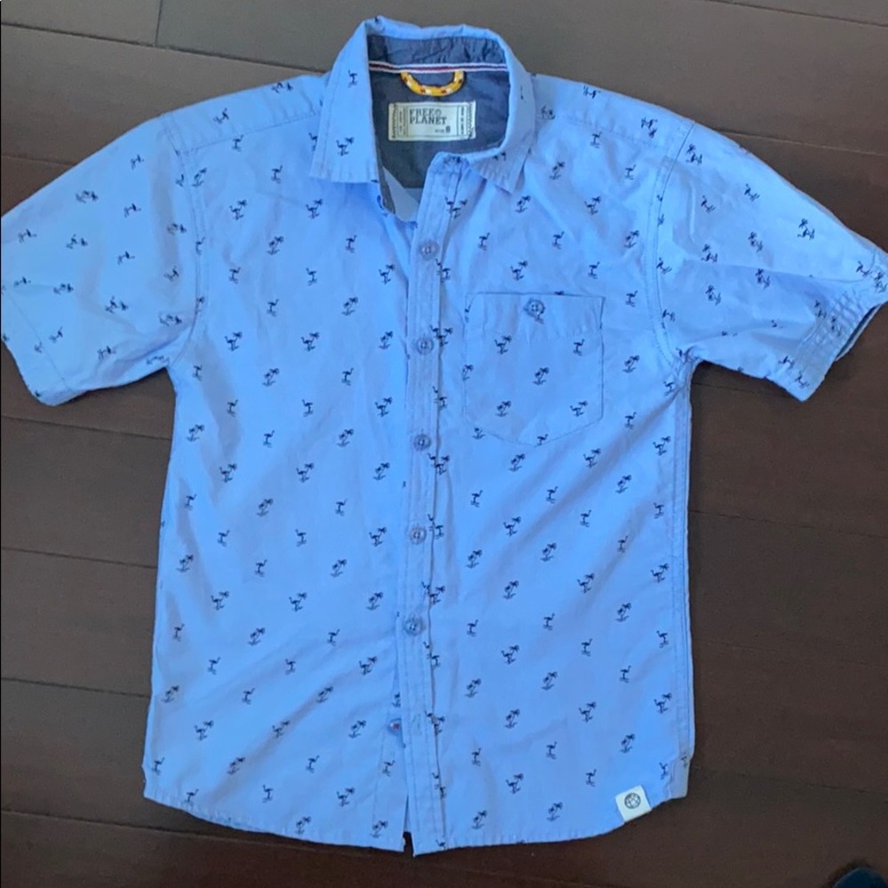 Free planet button up shirt